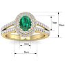 1 3/4 Carat Oval Shape Emerald and Halo Diamond Ring In 14 Karat Yellow Gold Image-5