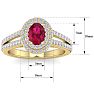 2 Carat Oval Shape Ruby and Halo Diamond Ring In 14 Karat Yellow Gold Image-5
