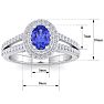 2 Carat Oval Shape Tanzanite and Halo Diamond Ring In 14 Karat White Gold Image-5