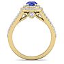 2 Carat Oval Shape Tanzanite and Halo Diamond Ring In 14 Karat Yellow Gold Image-3