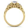 1 1/4 Carat Round Shape Diamond Intricate Vine Engagement Ring In 14 Karat Yellow Gold Image-3
