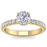 1 1/2 Carat Round Shape Hidden Halo Diamond Engagement Ring In 14 Karat Yellow Gold Image-2