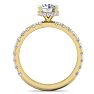 1 1/2 Carat Round Shape Hidden Halo Diamond Engagement Ring In 14 Karat Yellow Gold Image-3