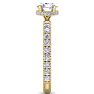 1 1/2 Carat Round Shape Hidden Halo Diamond Engagement Ring In 14 Karat Yellow Gold Image-4