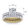 3 Carat Round Shape Diamond Bridal Set In Quilted 14 Karat White and Yellow Gold Image-5