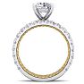 3 Carat Round Shape Diamond Bridal Set In Quilted 14 Karat White and Yellow Gold Image-3