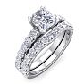 1 3/4 Carat Cushion Cut Diamond Bridal Set In 14 Karat White Gold Image-2