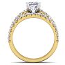 1 3/4 Carat Cushion Cut Diamond Bridal Set In 14 Karat Yellow Gold Image-3