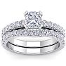 1 3/4 Carat Cushion Cut Diamond Bridal Set In 14 Karat White Gold Image-1