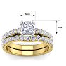 1 3/4 Carat Cushion Cut Diamond Bridal Set In 14 Karat Yellow Gold Image-5