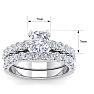 2 1/2 Carat Cushion Cut Diamond Bridal Set In 14 Karat White Gold Image-5