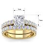 2 1/2 Carat Cushion Cut Diamond Bridal Set In 14 Karat Yellow Gold Image-5