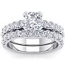 2 1/2 Carat Cushion Cut Diamond Bridal Set In 14 Karat White Gold Image-1