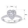 1 1/3 Carat Heart Shape Halo Diamond Engagement Ring In 14 Karat White Gold Image-5