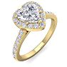 1 1/3 Carat Heart Shape Halo Diamond Engagement Ring In 14 Karat Yellow Gold Image-2