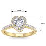 1 1/3 Carat Heart Shape Halo Diamond Engagement Ring In 14 Karat Yellow Gold Image-5