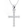 Classic 1/4ct Diamond Cross Pendant in 10k White Gold Image-1