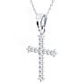 Classic 1/4ct Diamond Cross Pendant in 10k White Gold Image-3