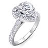 1 3/4 Carat Heart Shape Halo Diamond Engagement Ring In 14 Karat White Gold Image-2