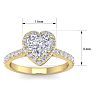 1 3/4 Carat Heart Shape Halo Diamond Engagement Ring In 14 Karat Yellow Gold Image-5