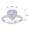 1 3/4 Carat Heart Shape Halo Diamond Engagement Ring In 14 Karat White Gold Image-5