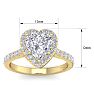 2 1/2 Carat Heart Shape Halo Diamond Engagement Ring In 14 Karat Yellow Gold Image-5