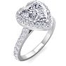 2 1/2 Carat Heart Shape Halo Diamond Engagement Ring In 14 Karat White Gold Image-2