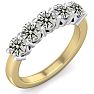 1 1/2 Carat Five Diamond Wedding Band In 14 Karat Yellow Gold Image-2