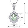 1 1/3 Carat Oval Shape Green Amethyst and Diamond Necklace In 14 Karat White Gold, 18 Inches Image-5