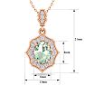 1 1/3 Carat Oval Shape Green Amethyst and Diamond Necklace In 14 Karat Rose Gold, 18 Inches Image-5