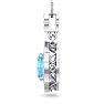 1 3/4 Carat Oval Shape Blue Topaz and Diamond Necklace In 14 Karat White Gold, 18 Inches Image-3