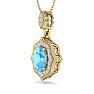 1 3/4 Carat Oval Shape Blue Topaz and Diamond Necklace In 14 Karat Yellow Gold, 18 Inches Image-2