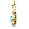 1 3/4 Carat Oval Shape Blue Topaz and Diamond Necklace In 14 Karat Yellow Gold, 18 Inches Image-3