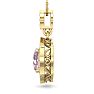 Pink Gemstones 1 3/4 Carat Oval Shape Pink Topaz and Diamond Necklace In 14 Karat Yellow Gold, 18 Inches Image-3
