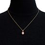 Pink Gemstones 1 3/4 Carat Oval Shape Pink Topaz and Diamond Necklace In 14 Karat Yellow Gold, 18 Inches Image-6