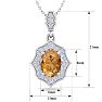 1 1/3 Carat Oval Shape Citrine and Diamond Necklace In 14 Karat White Gold, 18 Inches Image-5