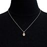 1 1/3 Carat Oval Shape Citrine and Diamond Necklace In 14 Karat White Gold, 18 Inches Image-6