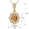 1 1/3 Carat Oval Shape Citrine and Diamond Necklace In 14 Karat Yellow Gold, 18 Inches Image-5