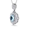 Aquamarine Necklace: Aquamarine Jewelry: 1 1/2 Carat Oval Shape Aquamarine and Diamond Necklace In 14 Karat White Gold, 18 Inches Image-2