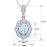 Aquamarine Necklace: Aquamarine Jewelry: 1 1/2 Carat Oval Shape Aquamarine and Diamond Necklace In 14 Karat White Gold, 18 Inches Image-5