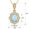 Aquamarine Necklace: Aquamarine Jewelry: 1 1/2 Carat Oval Shape Aquamarine and Diamond Necklace In 14 Karat Yellow Gold, 18 Inches Image-5