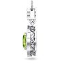 1 1/2 Carat Oval Shape Peridot and Diamond Necklace In 14 Karat White Gold, 18 Inches Image-3