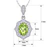1 1/2 Carat Oval Shape Peridot and Diamond Necklace In 14 Karat White Gold, 18 Inches Image-5