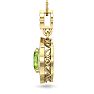1 1/2 Carat Oval Shape Peridot and Diamond Necklace In 14 Karat Yellow Gold, 18 Inches Image-3