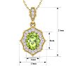 1 1/2 Carat Oval Shape Peridot and Diamond Necklace In 14 Karat Yellow Gold, 18 Inches Image-5