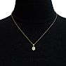 1 1/2 Carat Oval Shape Peridot and Diamond Necklace In 14 Karat Yellow Gold, 18 Inches Image-6