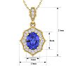 1 1/2 Carat Oval Shape Tanzanite and Diamond Necklace In 14 Karat Yellow Gold, 18 Inches Image-5