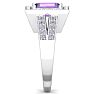 2 1/5 Carat Amethyst and Halo Diamond Ring In 14 Karat White Gold Image-4