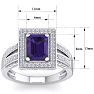 2 1/5 Carat Amethyst and Halo Diamond Ring In 14 Karat White Gold Image-5
