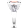 2 Carat Morganite and Halo Diamond Ring In 14 Karat White Gold Image-4